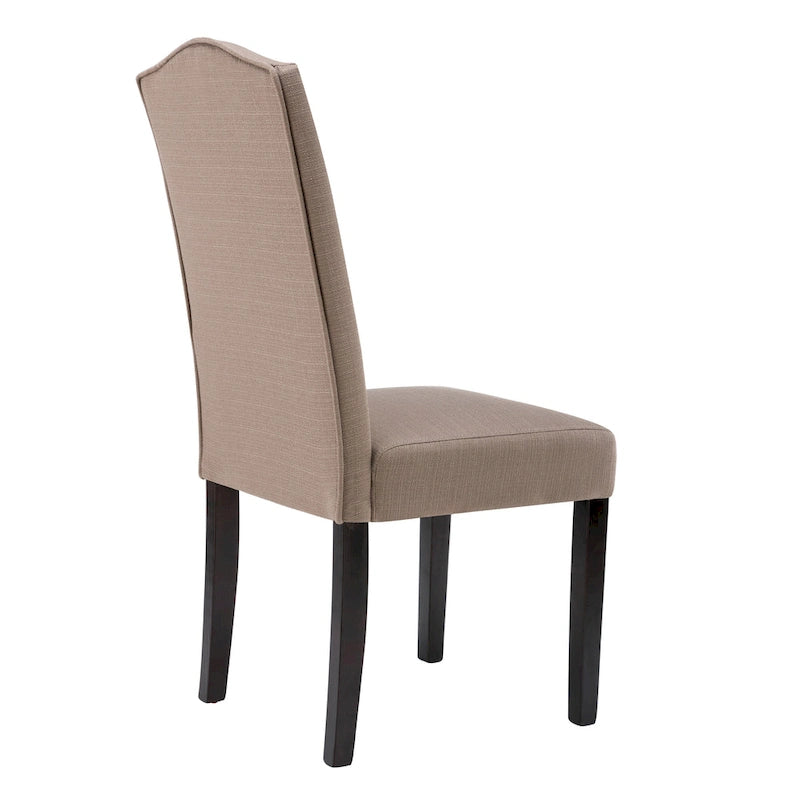 Chaises de salle à manger Parson rembourrées en tissu avec garniture cloutée (Lot de 2)