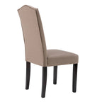 Chaises de salle à manger Parson rembourrées en tissu avec garniture cloutée (Lot de 2)
