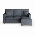 Canapé d'angle réversible 3-4 places marine / terre / taupe