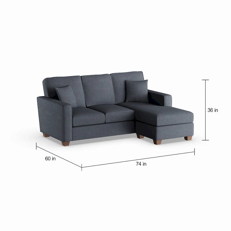 Canapé d'angle réversible 3-4 places marine / terre / taupe