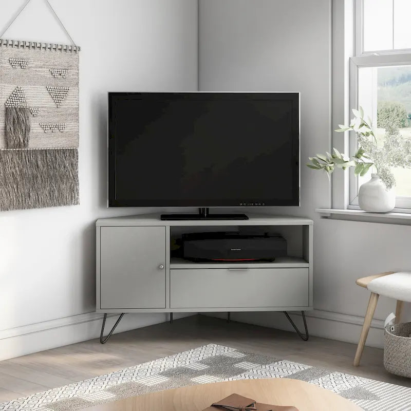 Meuble TV d'angle Talley Mid-Century Modern de 41 po avec 1 tablette ouverte par Furniture of America