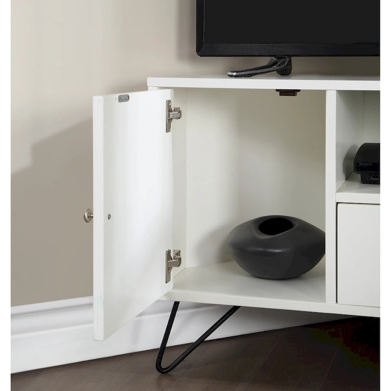 Meuble TV d'angle Talley Mid-Century Modern de 41 po avec 1 tablette ouverte par Furniture of America