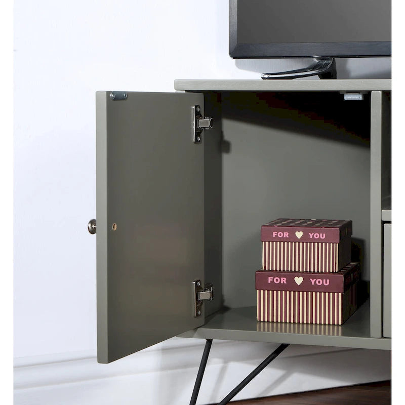 Meuble TV d'angle Talley Mid-Century Modern de 41 po avec 1 tablette ouverte par Furniture of America