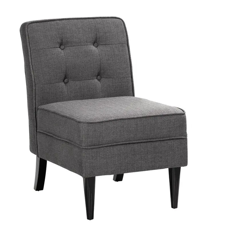 Chaise d'appoint de rangement sans accoudoirs Grafton Home Roswell, capitonnée