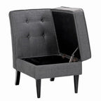 Chaise d'appoint de rangement sans accoudoirs Grafton Home Roswell, capitonnée