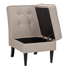 Chaise d'appoint de rangement sans accoudoirs Grafton Home Roswell, capitonnée