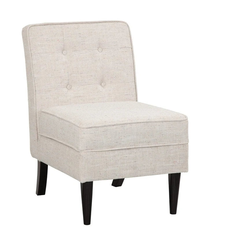 Chaise d'appoint de rangement sans accoudoirs Grafton Home Roswell, capitonnée