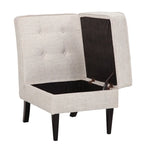Chaise d'appoint de rangement sans accoudoirs Grafton Home Roswell, capitonnée