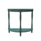 Console demi-lune de style campagnard français, vert clair antique, avec étagère inférieure, montage par 1 personne