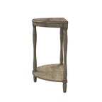 Console demi-lune de style campagnard français, vert clair antique, avec étagère inférieure, montage par 1 personne
