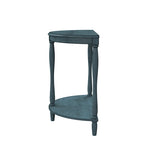 Console demi-lune de style campagnard français, vert clair antique, avec étagère inférieure, montage par 1 personne