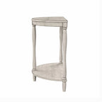 Console demi-lune de style campagnard français, vert clair antique, avec étagère inférieure, montage par 1 personne