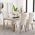 Chaises de salle à manger en velours beige/bleu/gris/noir/jaune, chaise d'appoint rembourrée avec assise capitonnée et pieds en bois, lot de 6