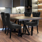 Chaises de salle à manger en velours beige/bleu/gris/noir/jaune, chaise d'appoint rembourrée avec assise capitonnée et pieds en bois, lot de 6
