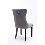 Chaises de salle à manger en velours beige/bleu/gris/noir/jaune, chaise d'appoint rembourrée avec assise capitonnée et pieds en bois, lot de 6