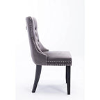 Chaises de salle à manger en velours beige/bleu/gris/noir/jaune, chaise d'appoint rembourrée avec assise capitonnée et pieds en bois, lot de 6