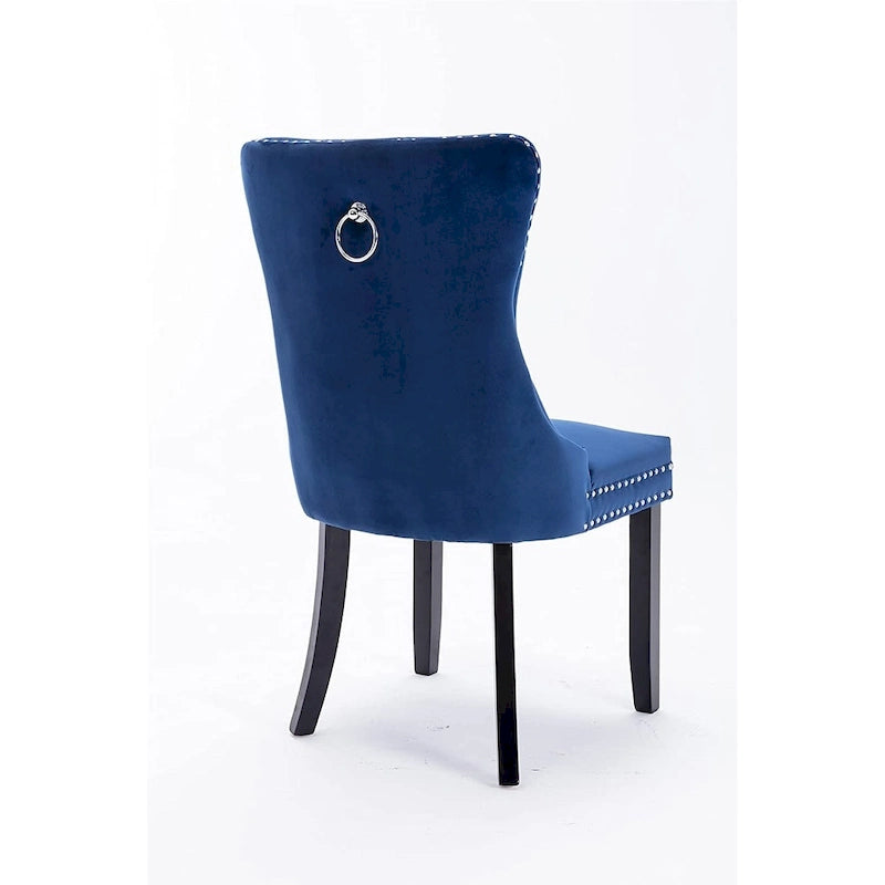 Chaises de salle à manger en velours beige/bleu/gris/noir/jaune, chaise d'appoint rembourrée avec assise capitonnée et pieds en bois, lot de 6