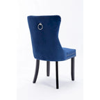Chaises de salle à manger en velours beige/bleu/gris/noir/jaune, chaise d'appoint rembourrée avec assise capitonnée et pieds en bois, lot de 6