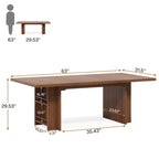 Grand bureau de direction de 160 cm, grand bureau d'ordinateur pour le télétravail avec rangement