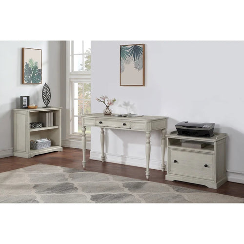 Bureau d'écriture traditionnel monoplace 48", gris plantation / blanc antique
