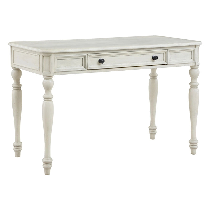 Bureau d'écriture traditionnel monoplace 48", gris plantation / blanc antique