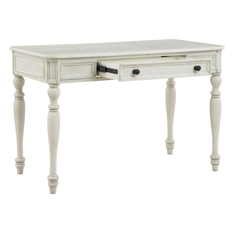 Bureau d'écriture traditionnel monoplace 48", gris plantation / blanc antique