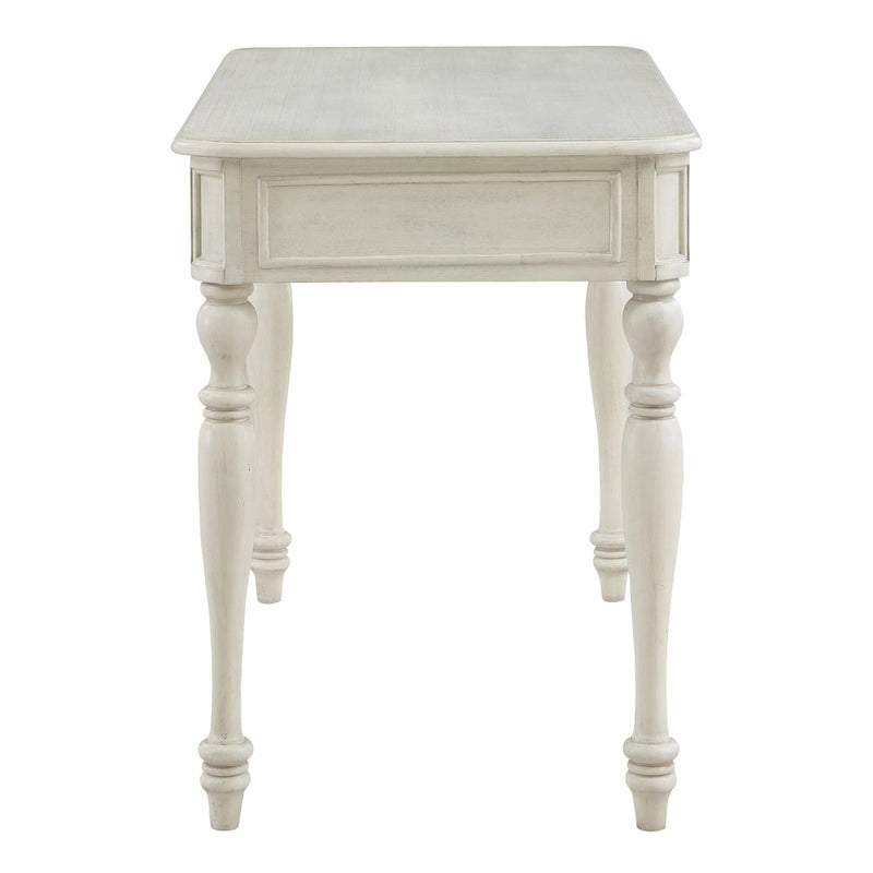 Bureau d'écriture traditionnel monoplace 48", gris plantation / blanc antique