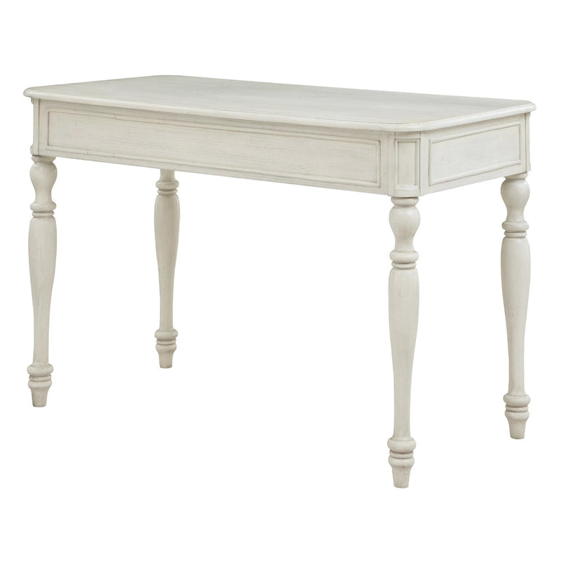 Bureau d'écriture traditionnel monoplace 48", gris plantation / blanc antique