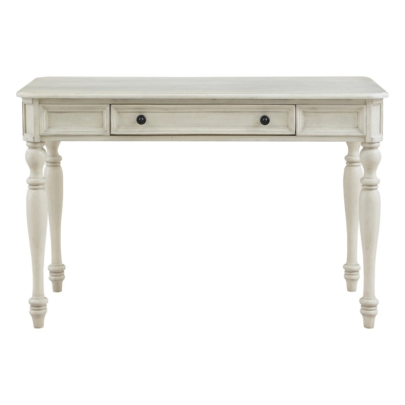 Bureau d'écriture traditionnel monoplace 48", gris plantation / blanc antique