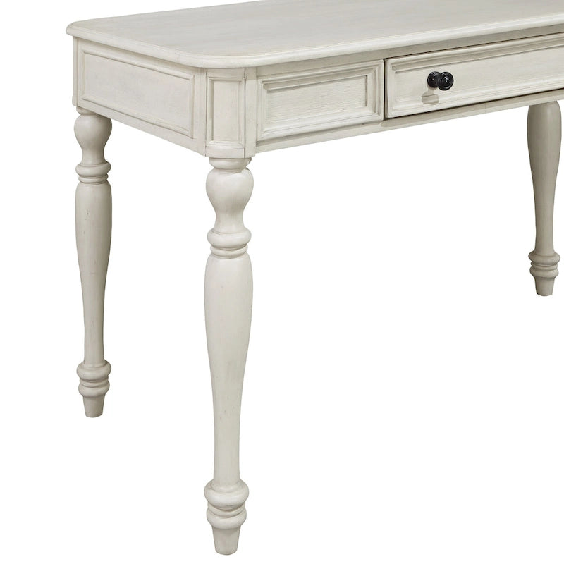 Bureau d'écriture traditionnel monoplace 48", gris plantation / blanc antique
