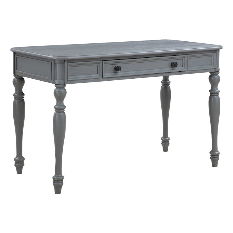 Bureau d'écriture traditionnel monoplace 48", gris plantation / blanc antique