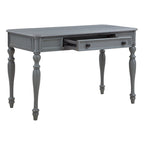 Bureau d'écriture traditionnel monoplace 48", gris plantation / blanc antique