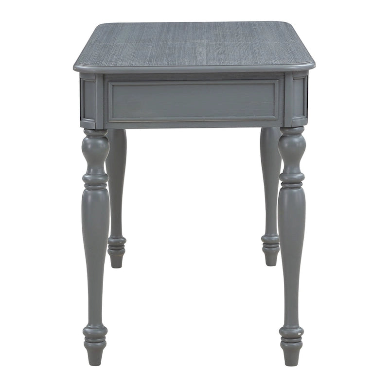 Bureau d'écriture traditionnel monoplace 48", gris plantation / blanc antique