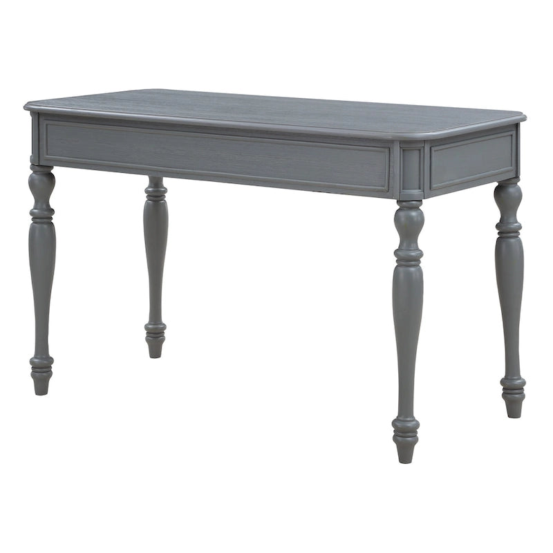 Bureau d'écriture traditionnel monoplace 48", gris plantation / blanc antique