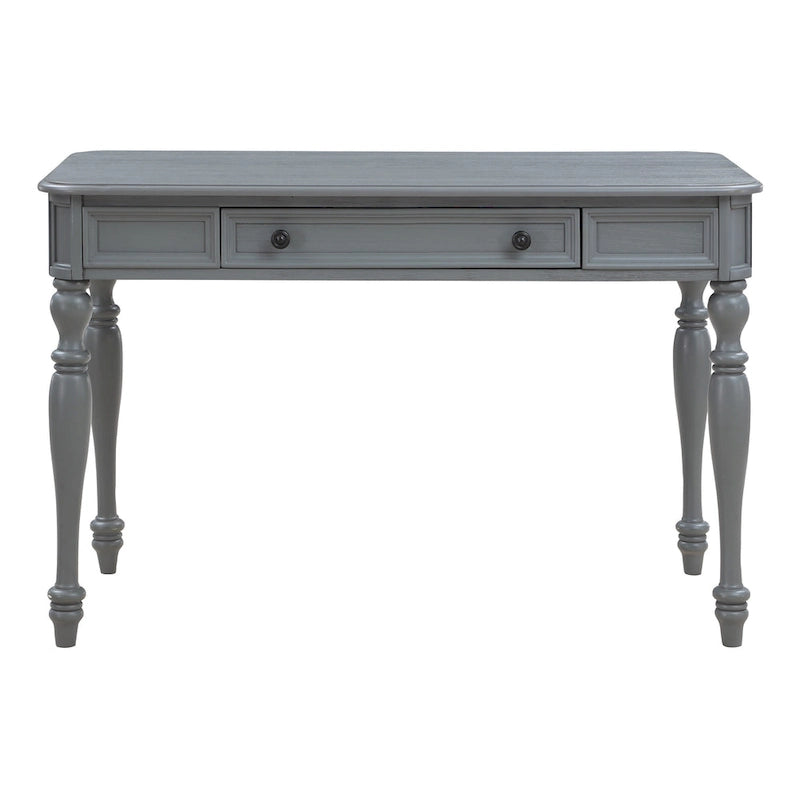 Bureau d'écriture traditionnel monoplace 48", gris plantation / blanc antique