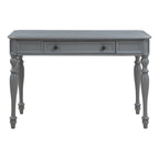 Bureau d'écriture traditionnel monoplace 48", gris plantation / blanc antique