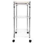 Chariot de cuisine roulant à 3 niveaux en acier, îlot de rangement utilitaire, de service et de salle à manger