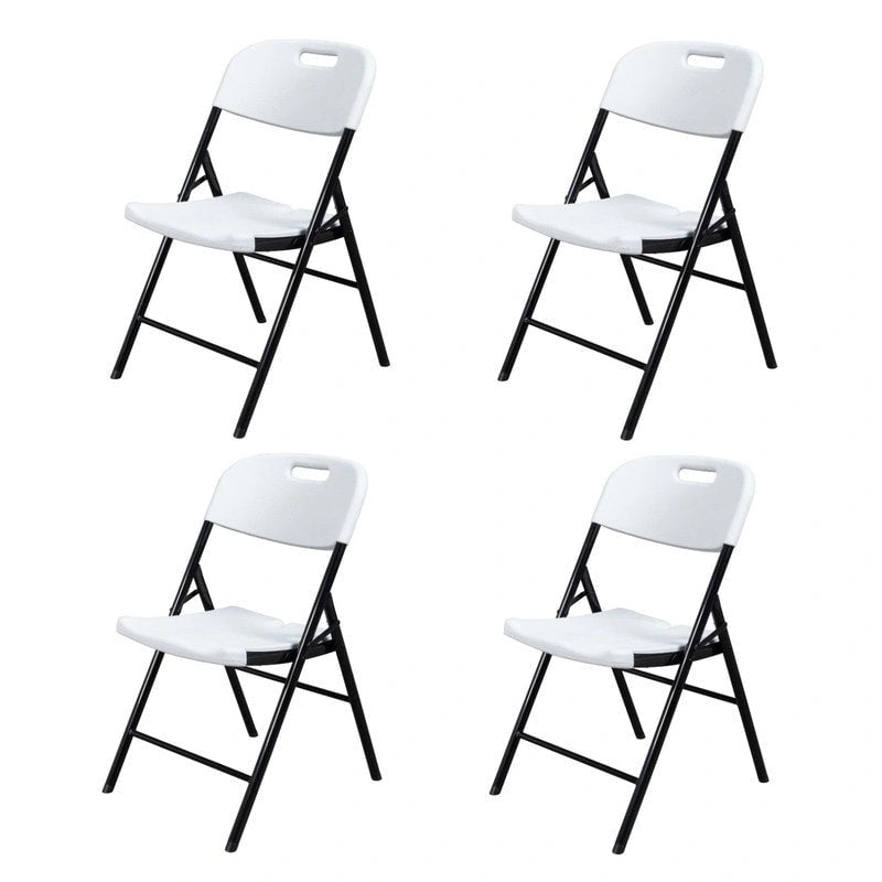 Chaise pliante empilable en PEHD blanc/noir, intérieur et extérieur, lot de 2 ou 4