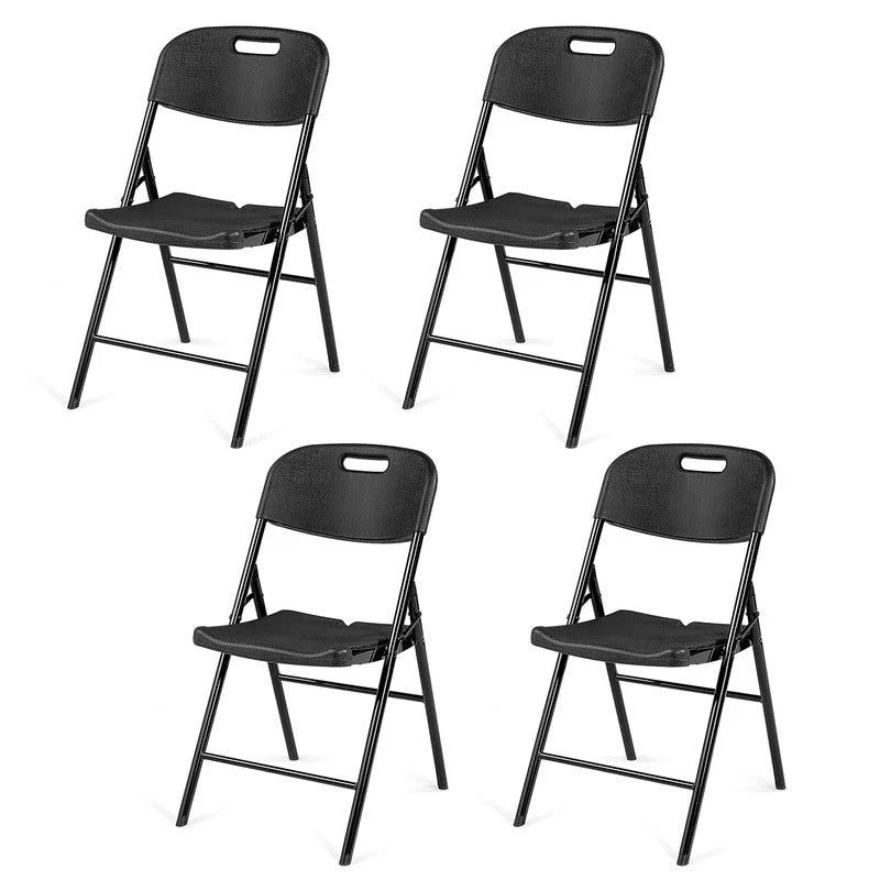 Chaise pliante empilable en PEHD blanc/noir, intérieur et extérieur, lot de 2 ou 4