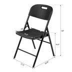 Chaise pliante empilable en PEHD blanc/noir, intérieur et extérieur, lot de 2 ou 4