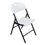 Chaise pliante empilable en PEHD blanc/noir, intérieur et extérieur, lot de 2 ou 4