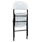 Chaise pliante empilable en PEHD blanc/noir, intérieur et extérieur, lot de 2 ou 4