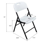 Chaise pliante empilable en PEHD blanc/noir, intérieur et extérieur, lot de 2 ou 4