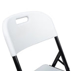 Chaise pliante empilable en PEHD blanc/noir, intérieur et extérieur, lot de 2 ou 4