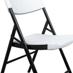 Chaise pliante empilable en PEHD blanc/noir, intérieur et extérieur, lot de 2 ou 4