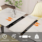Table à manger rectangulaire extensible en pierre frittée pour cuisine - 160x80x79 cm