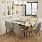 Table à manger rectangulaire extensible en pierre frittée pour cuisine - 160x80x79 cm