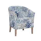 Fauteuil club tonneau à imprimé corail Oceanside, une place