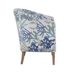 Fauteuil club tonneau à imprimé corail Oceanside, une place