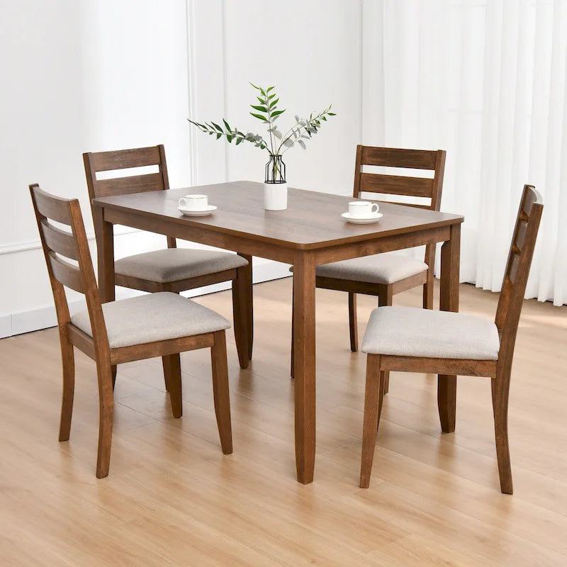 Table à manger carrée Caramel / Gris / Noir, 4 places, 47" – Bois d'hévéa